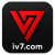 IV7 Game logo with a bold red geometric design on a black rounded background